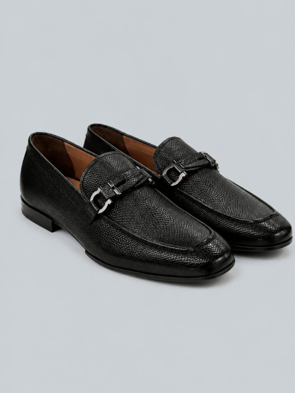 Men's Grandioso Double Gancini Bit Loafer - Black